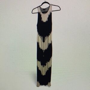Mossimo Supply Co. Black and Cream Chevron Maxi Dress